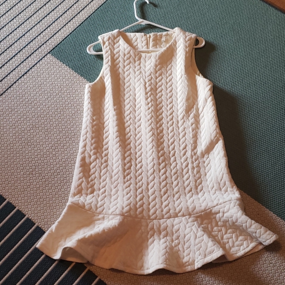 HYPR Leaves Patterned Cream Dress